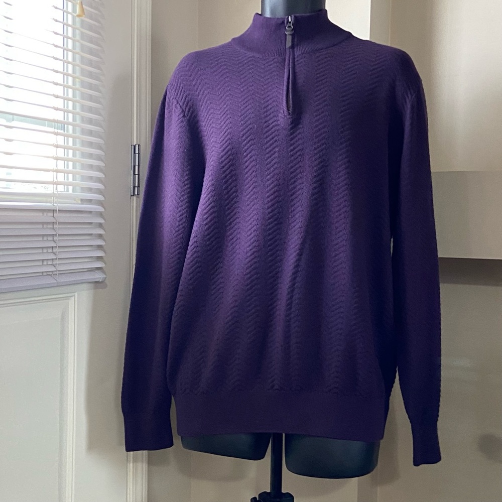 Fredrik Anderson Copenhagen men eggplant colour 100% cotton sweater. Size L. NWT